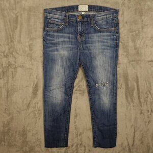 Current Elliott jeans mid rise skinny crop women's 26 blue distressed